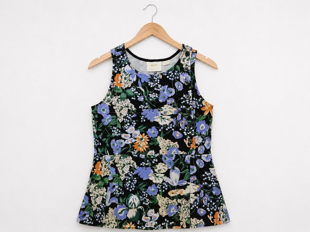 Anthropologie Maeve Floral Button Front Tunic Top Medium